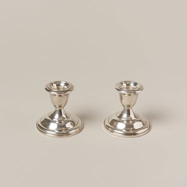 Pair of Empire Silver Candlesticks
