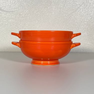 Fiestaware Red Cream Soup Bowls - Set of 2 