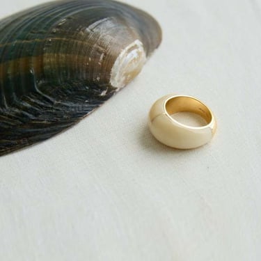 Adorn Moon Ring - Gold Vermeil/White Natural 