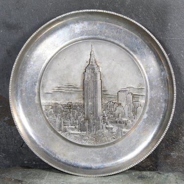 NEW YORK Vintage Souvenir Trinket Dish - Art-Deco Style - Vintage New York Souvenir Ashtray - Pressed Aluminum | Free Shipping 