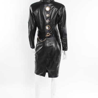 Grommet Leather Top &amp; Skirt Set