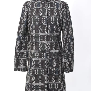 Akris Punto Fur TrIm Jacquard Coat