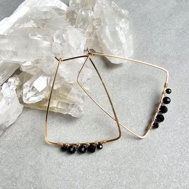 Leslie Earrings - 14k Gold-Fill + Black Spinel