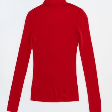 Rib Mock Neck in Sport Red