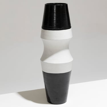 HAUT VASE GÉOMÉTRIQUE EN GRÈS, 1980s