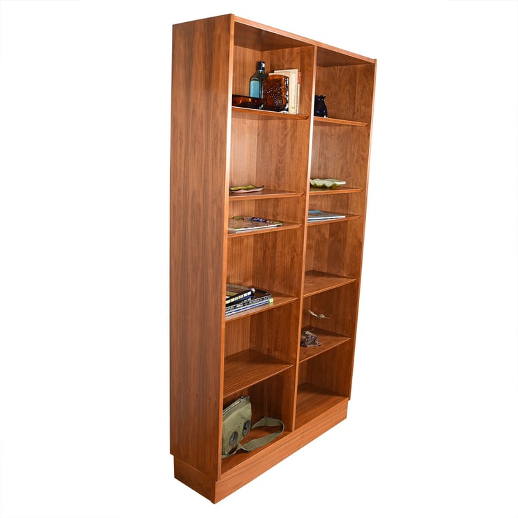 Danish Modern Teak 42&#8243; Tall Bookcase w: Adjustable Shelves