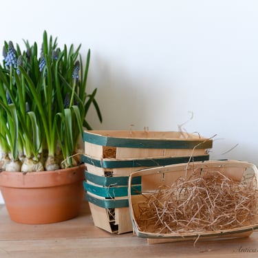 Set of Wooden Farm Market Baskets 
