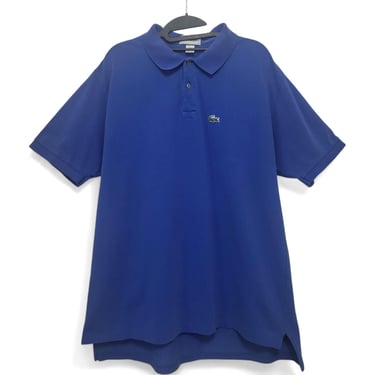 Vintage Chemise Lacoste Polo, Royal Blue Pique Cotton, Grand Patron, Preppy Designer Sporty & Rich Shirt, 1980s 1990s Clothing, Made in USA 