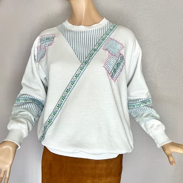 Patchwork Bespoke Top, Sweatshirt, Pullover, Vintage 