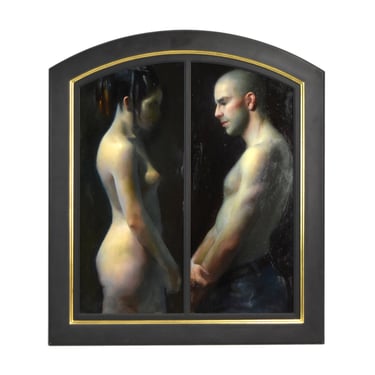 Juliette Arisitides “Covenant” Realist Oil Painting Contemplative Nude Couple 