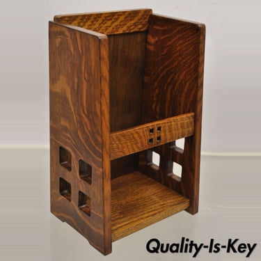 Winstanley &amp; Bertucci Arts &amp; Crafts Mission Oak Letter Holder Shelf (B)