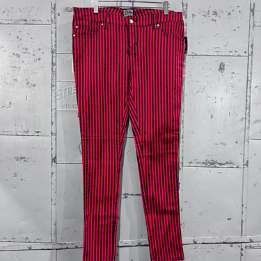 Women’s Size 11 1990s tripp nyc striped Jeans slim fit narrow leg red and black  Jeans 