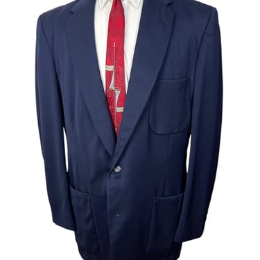 Vintage 1950s CURLEE CLOTHES Wool Gabardine Sport Coat ~ 46 Extra Long ~ blazer / jacket ~ Rockabilly / Elvis / VLV ~ Patch Pockets 