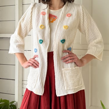 40s-50s Chenille Beach Jacket | S