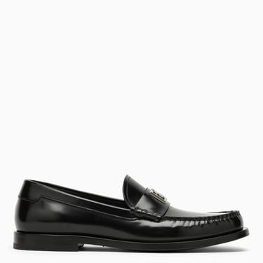 Dolce&amp;Gabbana Black Leather Loafer With Logo Men
