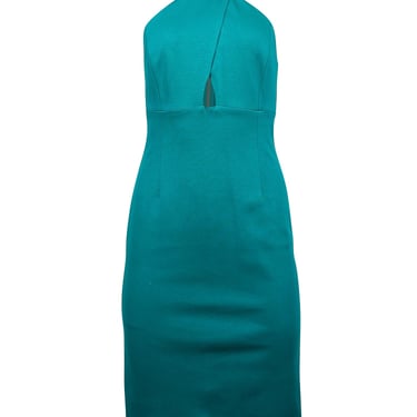 Alice & Olivia - Teal Cross Front Midi Dress Sz 6