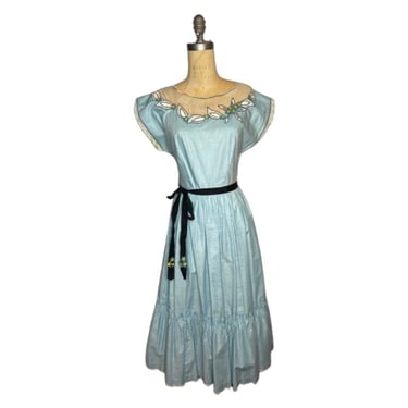 1940s blue dress 