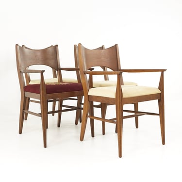 Broyhill Saga Mid Century Walnut Dining Chairs - Set of 4 - mcm 