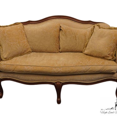 ETHAN ALLEN French Provincial 74" Evette Settee 13-7181 - Cream Embossed Upholstery 