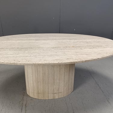 Vintage oval travertine dining table, 1970s - italian travertine dining table - vintage stone dining table - marble dining table 