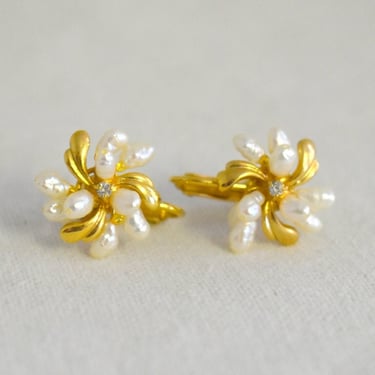 1960s Freshwater Pearl Clip Earrings 