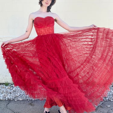 Lady in Red 50s Prom Dress