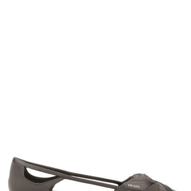 Prada Women Dark Grey Satin Ballerinas