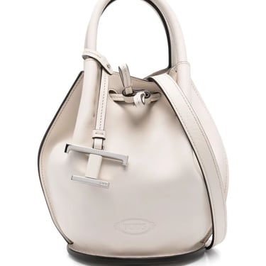 Tod's Women Logo-Charm Leather Mini Bucket Bag