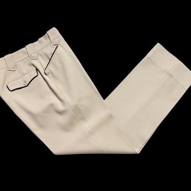 Vintage 1950s Gross Western Wear Pique Wool Trousers ~ measure 29.5 x 30 ~ Pants ~ Talon Zipper ~ Rockabilly / Cowboy ~ 
