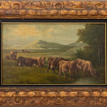 German School Western Landscape Oil on Panel