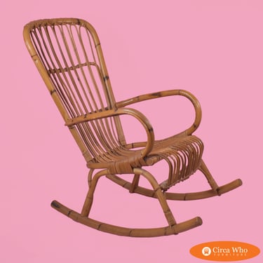 Vintage Bamboo Rocking Chair