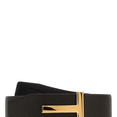 Tom Ford Men Black Leather Belt