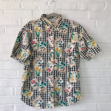 1980's Floral Gardening Top 