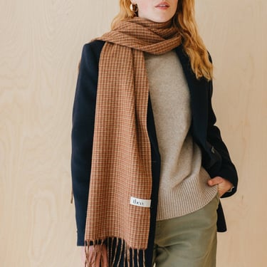 TBCo | Lambswool Scarf in Camel Tweed Check