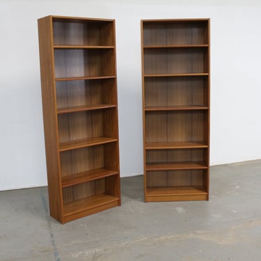 Pair of Danish Modern Mobler Teak Tall Bookcases 83" 