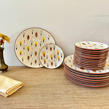 Vintage Stangl Amber Glo Ceramic Dinner and Bread and Butter Plates - Sold in Sets 