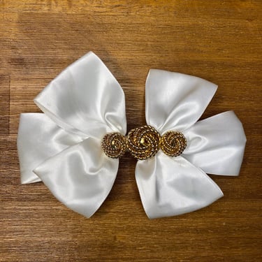 Vintage Kirks Folly Barette Gold Bow Hair Clip 