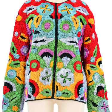 1980s Rainbow Floral Ribbon Jacket