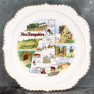 Vintage New Hampshire Souvenir Plate - Full-Color New Hampshire Souvenir Plate - New Hampshire Souvenir | FREE SHIPPING 
