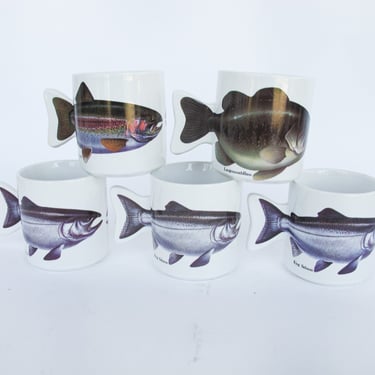 Salamander Taiwan 1991 90's Ceramic Fish Mugs (Sold Individually) 