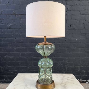 Mid-Century Modern Caged Bubble Murano Glass Table Lamp, c.1960’s 