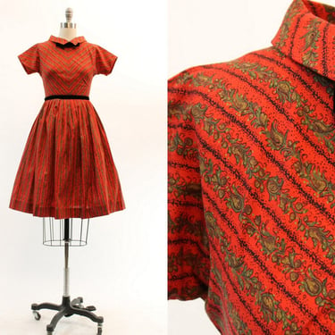 1950s deadstock dress cotton xxs | vintage floral dress | new in 