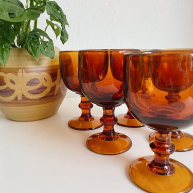 Chunky Amber Goblets