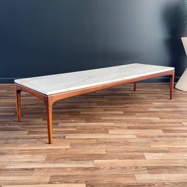 Mid-Century Modern Marble & Walnut Coffee Table by Lane, c.1960’s 