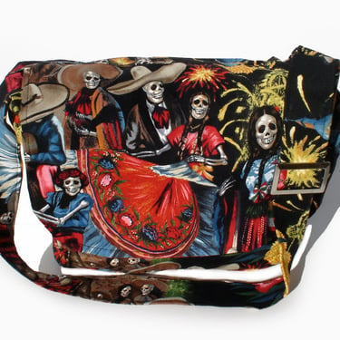 San Marcos  Day of The Dead  Messenger Bag 