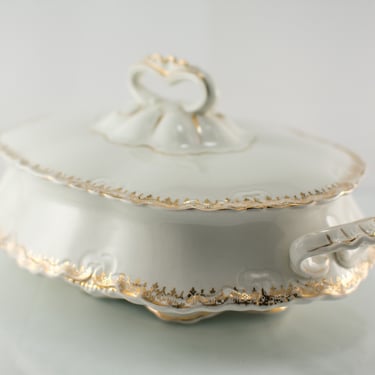 Antique | Porcelain Serving Bowl |  Semi Vitreous | Perfect Mothers Day Gift 