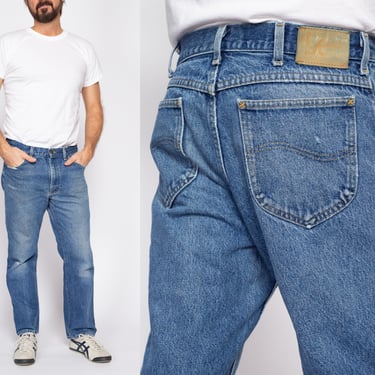 32" Waist 90s Lee Dad Jeans | Vintage Faded Distressed Straight Leg Denim 