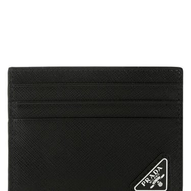 Prada Men Black Leather Card Holder