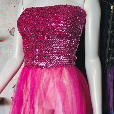 Y2K Pink Sequence Tube Top