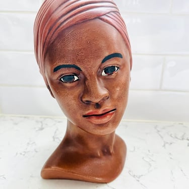 Exquisite Holland Mold/1960's African American Woman with Tan Head Wrap by LeChalet